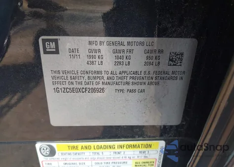 2012 Chevrolet Malibu 1Lt из США, поврежденный, VIN 1G1ZC5E0XCF206926